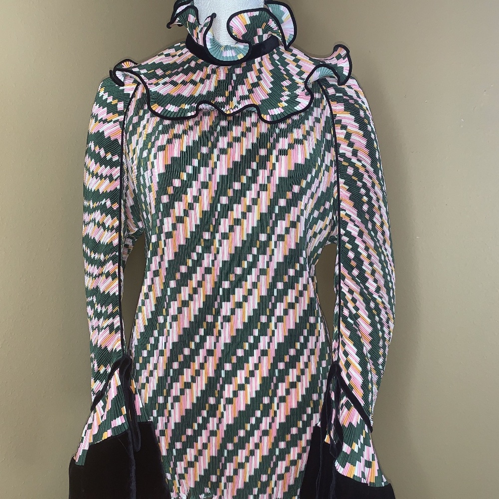 Tory Burch Couture Pleated Convertible Ruffle Blouse - NWOT